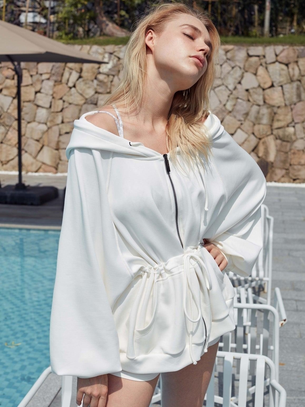 Lavender WISKII Oversized Angel Jacket + Shorts